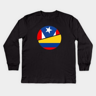 Puerto Rican and Colombian Pride - Colombia Puerto Rico Kids Long Sleeve T-Shirt